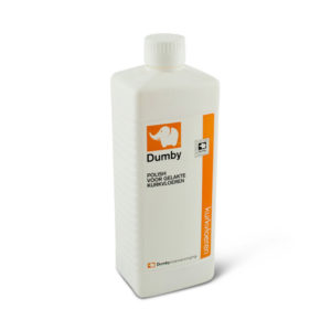 Een fles Dumby Polish voor gelakte kurkvloeren