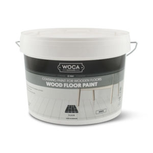 Een blik Woca Floor Paint wit
